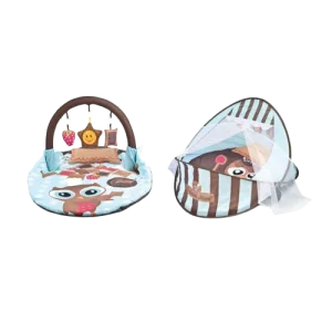Tapis d'éveil 2 en 1 avec moustiquaire - TiiBaby