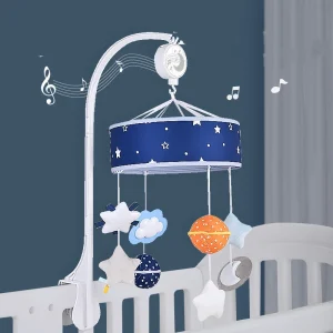Hochet de lit pour bébé, Jouet de confort étoile musicale, Mobile de lit bébé