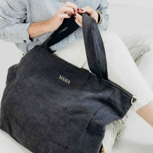 Isia, le Cabas M zippé en lin personnalisé