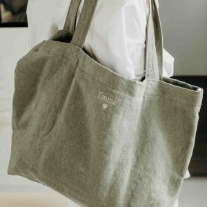 Emma, le cabas M en lin personnalisé