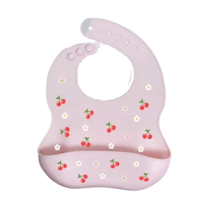 Bavoir en silicone - CERISE