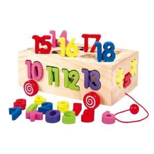 Boîte numérique à roulettes en bois