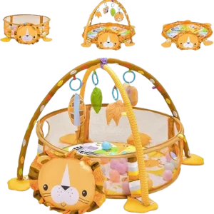 Tapis d'éveil + 30 balles colorées  - Lion
