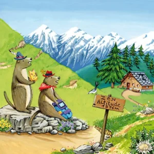 Carte marmottes montagne été – Titi Pinson