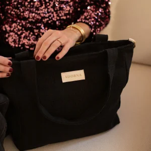 Romy, le cabas S zippé en lin personnalisé