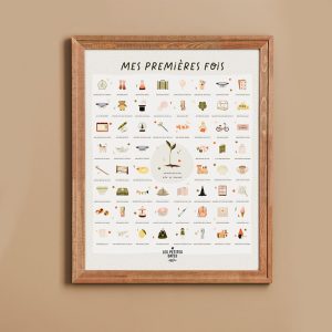 Affiche avec tampon et encre Mes premières fois – Léa Pivert – LES PETITES DATES