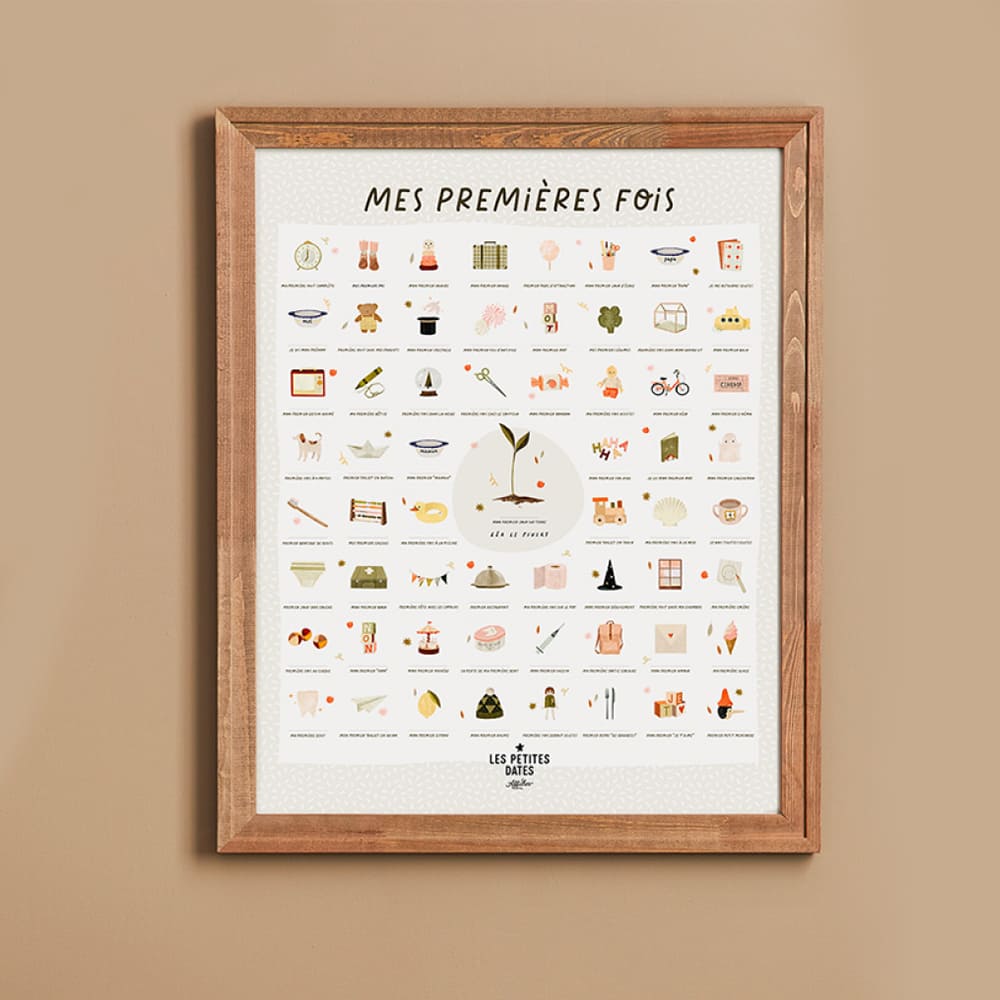 Affiche avec tampon et encre Mes premières fois – Léa Pivert – LES PETITES DATES