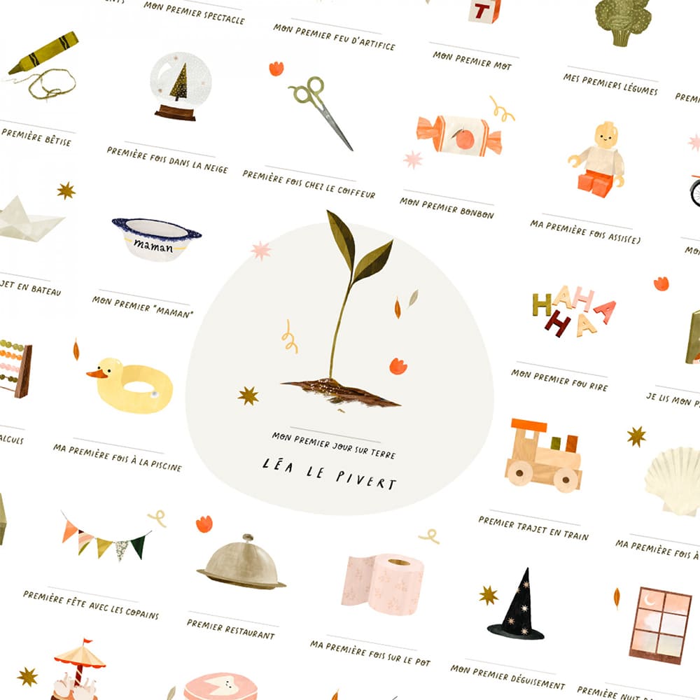 Affiche avec tampon et encre Mes premières fois – Léa Pivert – LES PETITES DATES – Image 2