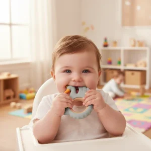 Anneau de Dentition Bébé Bois Silicone | Cygne