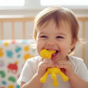 Anneau de dentition réfrigéré girafe en silicone | Zaza