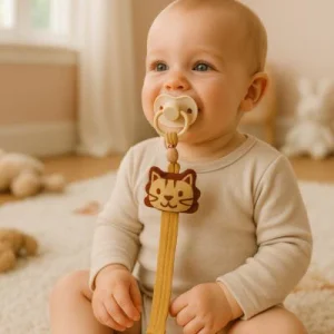 Attache sucette ruban tétine | Tigre Joyeux