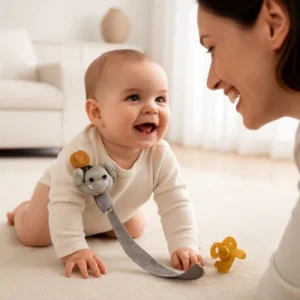 Attache sucette ruban tétine | Éléphant Dodu