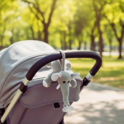 Attache tétine peluche Bébé Éléphant | Doudou Clip™ – Image 3