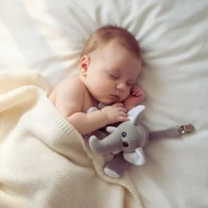 Attache tétine peluche Bébé Éléphant | Doudou Clip™