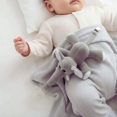 Attache tétine peluche Bébé Éléphant | Doudou Clip™ – Image 2