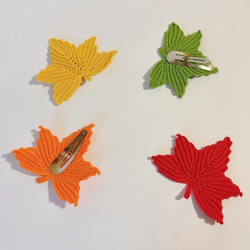 Barrette à Clip Crochet "Feuille d'Automne" – Image 2
