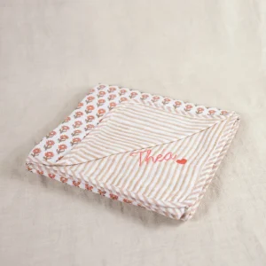 Couverture bébé mousseline de coton réversible personnalisée