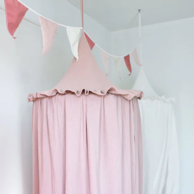 Ciel de lit bébé-|Baldaquin|-Rose poudré – Image 3