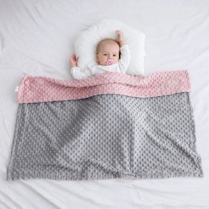 Couverture bébé- |BubbleBlanket|- Grise et rose