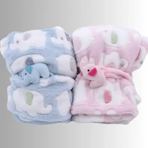 Couverture bebe polaire-|BoréalBlanket|-Éléphant