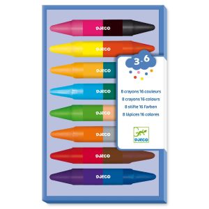 8 crayons de couleurs double côtés – DJECO