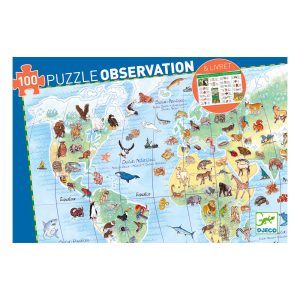 Puzzle d&rsquo;observation 100 pièces animaux du monde – DJECO