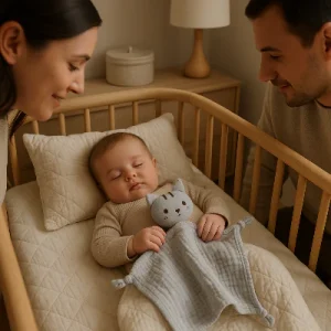 Doudou bebe-|ServietteMoussseline|-Chat