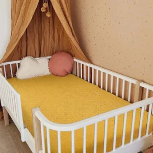 Drap housse pour bebe en coton mousseline uni | PurCotonâ„¢