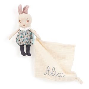 Doudou mouchoir souris à broder – Après la pluie – MOULIN ROTY