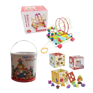 pack 3 jouets éducatif en bois