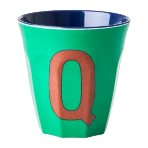 Verre Alphabet Q Bleu – RICE