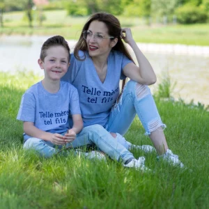 T-shirt "telle mère tel fils" gris