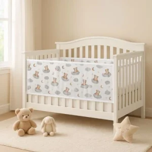 Tour de lit respirant maillé | Ourson 2 pièces