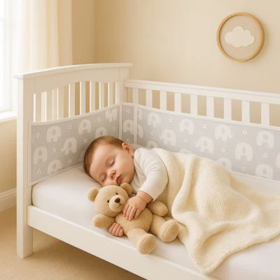 Tour de lit respirant maillé | Éléphant 2 pièces – Image 2