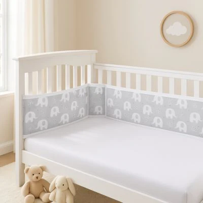 Tour de lit respirant maillé | Éléphant 2 pièces – Image 3