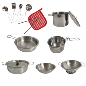 Batterie de cuisine en acier inoxydable 15 pcs