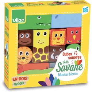 Cubes sonores animaux de la savane – VILAC