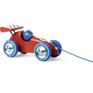 Voiture de course à trainer rouge-bleu – VILAC