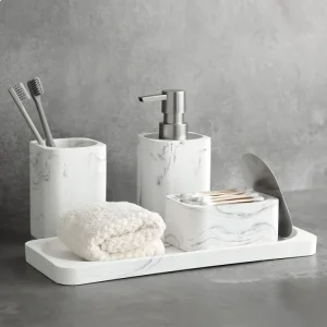Accessoires salle de bain design blanc ~ LUXURY MARBRE