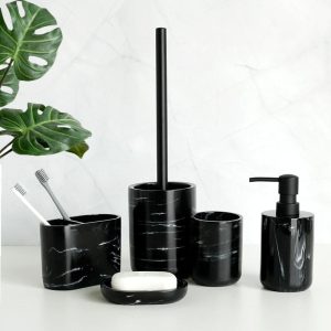 Accessoires salle de bain design noir ~ BLACK MARQUINA