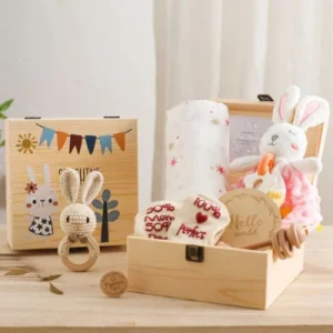CADEAU BEBE FILLE | Ensemble doudou Lapin