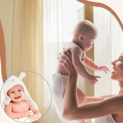 CADEAU NAISSANCE BEBE | Couverture en coton double face blanche – Image 3