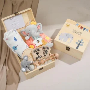 CADEAU POUR UN BEBE GARCON | Ensemble doudou Éléphant