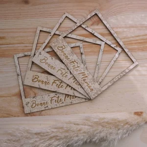 Cadre photo bois magnétique « Bonne Fête Maman »