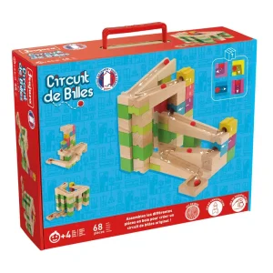 Grand circuit de billes 68 pièces en bois – Jeujura