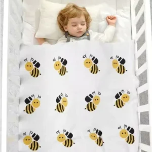 COUVERTURE BEBE | Abeille en tricot
