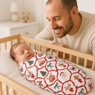 Couverture bebe polaire | Motif de Noël – Image 2