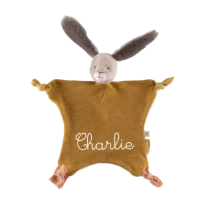 Doudou Lapin Ocre à broder – Les trois Lapins – MOULIN ROTY