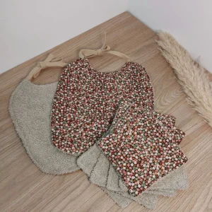 Ensemble Bavoir bébé éponge et Lingette