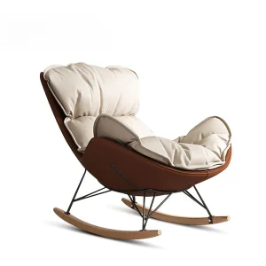Fauteuil d'allaitement à bascule cocoon beige